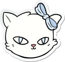 pegatina de un gato de dibujos animados con lazo png