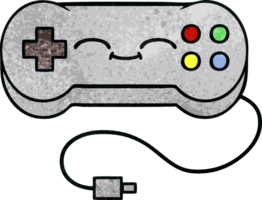 retro grunge texture cartoon of a game controller png