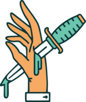 iconic tattoo style image of a dagger in the hand png