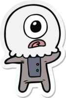 sticker of a cartoon cyclops alien spaceman png