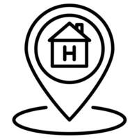 Hotel Map icon line vector illustration