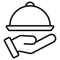 Room Service icon line vector illustration