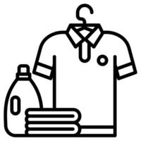 limpieza y lavandería icono línea vector ilustración