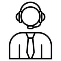 Call center icon line vector illustration