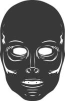 AI generated Silhouette Spooky Mask for the masquerade black color only vector