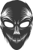 AI generated Silhouette Spooky Mask for the masquerade black color only vector