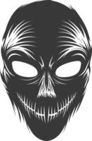 AI generated Silhouette Spooky Mask for the masquerade black color only vector