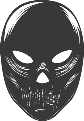 AI generated Silhouette Spooky Mask for the masquerade black color only