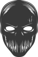 AI generated Silhouette Spooky Mask for the masquerade black color only vector