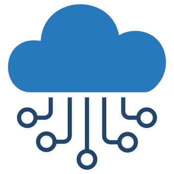 nube informática icono línea vector ilustración