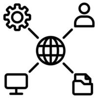 Network Administration icon line vector illustration