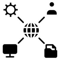 Network Administration icon line vector illustration