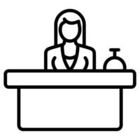 Hotel Reception icon line vector illustration