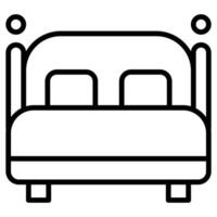 Hotel Bed icon line vector illustration