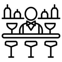 Hotel Bar icon line vector illustration