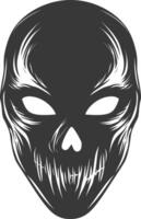 AI generated Silhouette Spooky Mask for the masquerade black color only vector