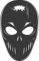 AI generated Silhouette Spooky Mask for the masquerade black color only vector