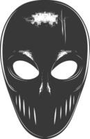 AI generated Silhouette Spooky Mask for the masquerade black color only vector