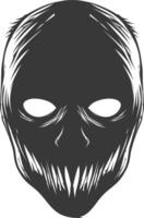 AI generated Silhouette Spooky Mask for the masquerade black color only vector