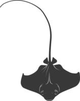 AI generated Silhouette Stingray Animal black color only full body vector