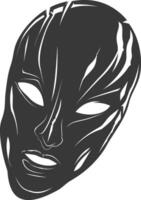 AI generated Silhouette Spooky Mask for the masquerade black color only vector