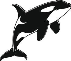 AI generated Silhouette the orca or killer whale black color only vector