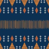 Traditional Ethnic ikat motif fabric pattern geometric style.African Ikat embroidery Ethnic oriental pattern blue background wallpaper. Abstract,vector,illustration.Texture,frame,decoration. vector