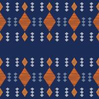 Traditional Ethnic ikat motif fabric pattern geometric style.African Ikat embroidery Ethnic oriental pattern blue background wallpaper. Abstract,vector,illustration.Texture,frame,decoration. vector