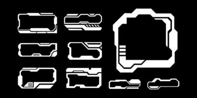 Futuristic interface ui elements. Holographic hud user interface elements, high tech bars and frames. Hud interface icons vector illustration set. rectangular shape borders