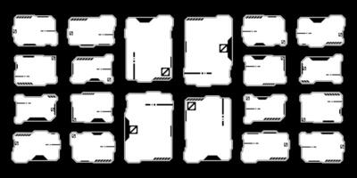 Futuristic interface ui elements. Holographic hud user interface elements, high tech bars and frames. Hud interface icons vector illustration set. rectangular shape borders