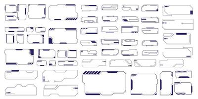 Futuristic interface ui elements. Holographic hud user interface elements, high tech bars and frames. Hud interface icons vector illustration set. rectangular shape borders