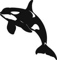 ai generado silueta el orca o asesino ballena negro color solamente vector