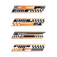 Sport racing stripes car stickers. modification body speed and drift vinyl decal for car bike and truck. Vector race car stickers isolated set