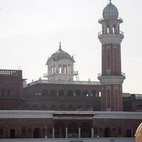 View of details of architecture inside Golden Temple - Harmandir Sahib in Amritsar, Punjab, India, Famous indian sikh landmark, Golden Temple, the main sanctuary of Sikhs in Amritsar, India photo