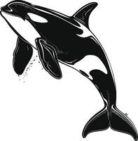 ai generado silueta el orca o asesino ballena negro color solamente vector