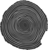 AI generated Silhouette Tree rings wood black color only vector