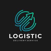 Logistic company vector logo. Delivery icon. Arrow icon. Arrow vector. Delivery service logo. Web, Digital, Speed, Marketing, Network icon.