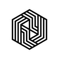 Hexagonal design element, hexagon logo template, hexagon design vector template Linear style.