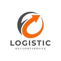 Logistic Logo, arrow design logo template, vector illustration