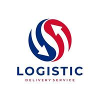 Logistic Logo, arrow design logo template, vector illustration