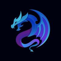 Modern colorful gradient dragon logo, Dragon vector illustration