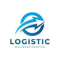 Logistic Logo, arrow design logo template, vector illustration