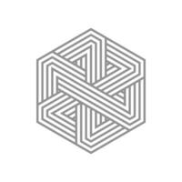 Modern monogram, emblem, logo. Hexagon, cube of the parallel stripes. vector