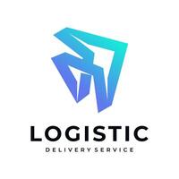 Logistic Logo, arrow design logo template, vector illustration