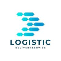 Logistic Logo, arrow design logo template, vector illustration