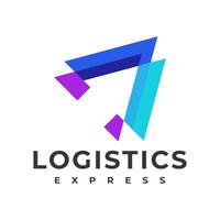 Logistic Company Logo Vector With Arrow Design. Vector Illustration