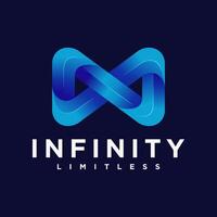 Infinity symbol with color gradient. Vector illustration