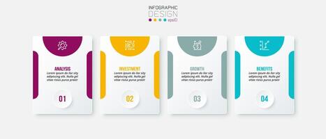 Infographic template business concept with step. vector