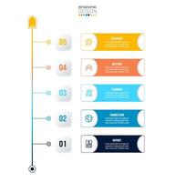 concepto de negocio de plantilla infográfica con flujo de trabajo. vector