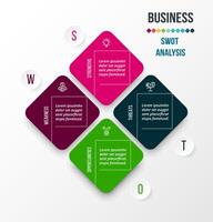 Business concept infographic template with swot analysis. vector